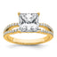 14k 2 1/2 carat Certified Lab Grown Diamond VS+ F+ Princess Complete Engagement Ring