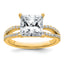 14k 2 3/4 carat Lab Grown Diamond VS+ F+ Princess Complete Engagement Ring