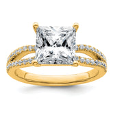 14k 2 3/4 carat Lab Grown Diamond VS+ F+ Princess Complete Engagement Ring