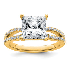 14k 2 3/4 carat Lab Grown Diamond VS+ F+ Princess Complete Engagement Ring