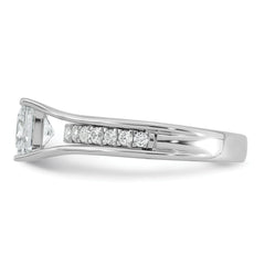 14k White Gold 1 7/8 carat Certified Lab Grown Diamond VS+ F+ Princess Complete Engagement Ring