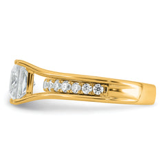 14k 2 1/2 carat Lab Grown Diamond VS+ F+ Princess Complete Engagement Ring