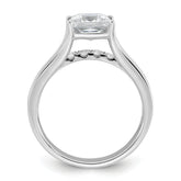 14k White Gold 2 1/2 carat Certified Lab Grown Diamond VS+ F+ Princess Complete Engagement Ring