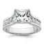 14k White Gold 3 1/6 carat Certified Lab Grown Diamond VS+ F+ Princess Complete Engagement Ring