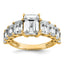 14k 5 carat Certified Lab Grown Diamond VS+ F+ Emerald Complete Shared Prong Engagement Ring