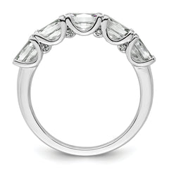 14k White Gold 1 1/2 carat Lab Grown Diamond VS+ F+ Complete Five Stone Band