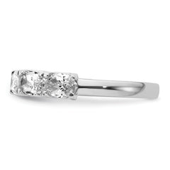 14k White Gold 1 1/2 carat Lab Grown Diamond VS+ F+ Complete Five Stone Band