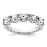 14k White Gold 1 1/2 carat Lab Grown Diamond VS+ F+ Complete Five Stone Band