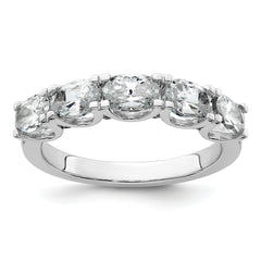 14k White Gold 1 1/2 carat Lab Grown Diamond VS+ F+ Complete Five Stone Band