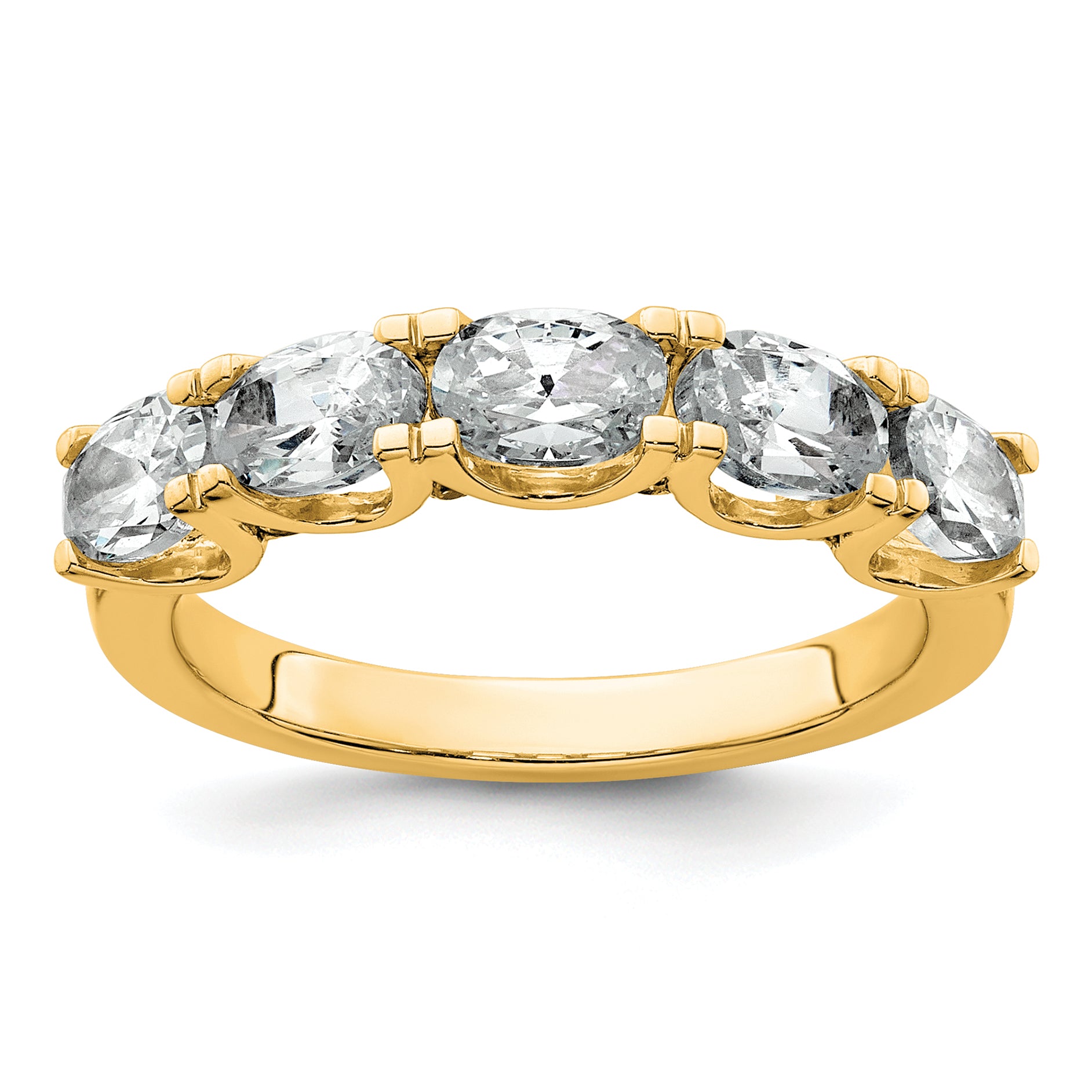 14k 1 1/2 carat Lab Grown Diamond VS+ F+ Complete Five Stone Band