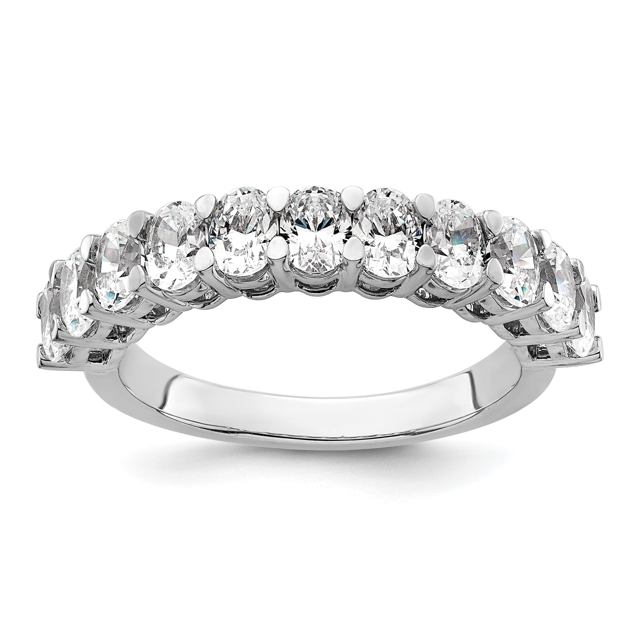 14k White Gold 1 1/2 carat Lab Grown Diamond VS+ F+ Complete Five Stone Band