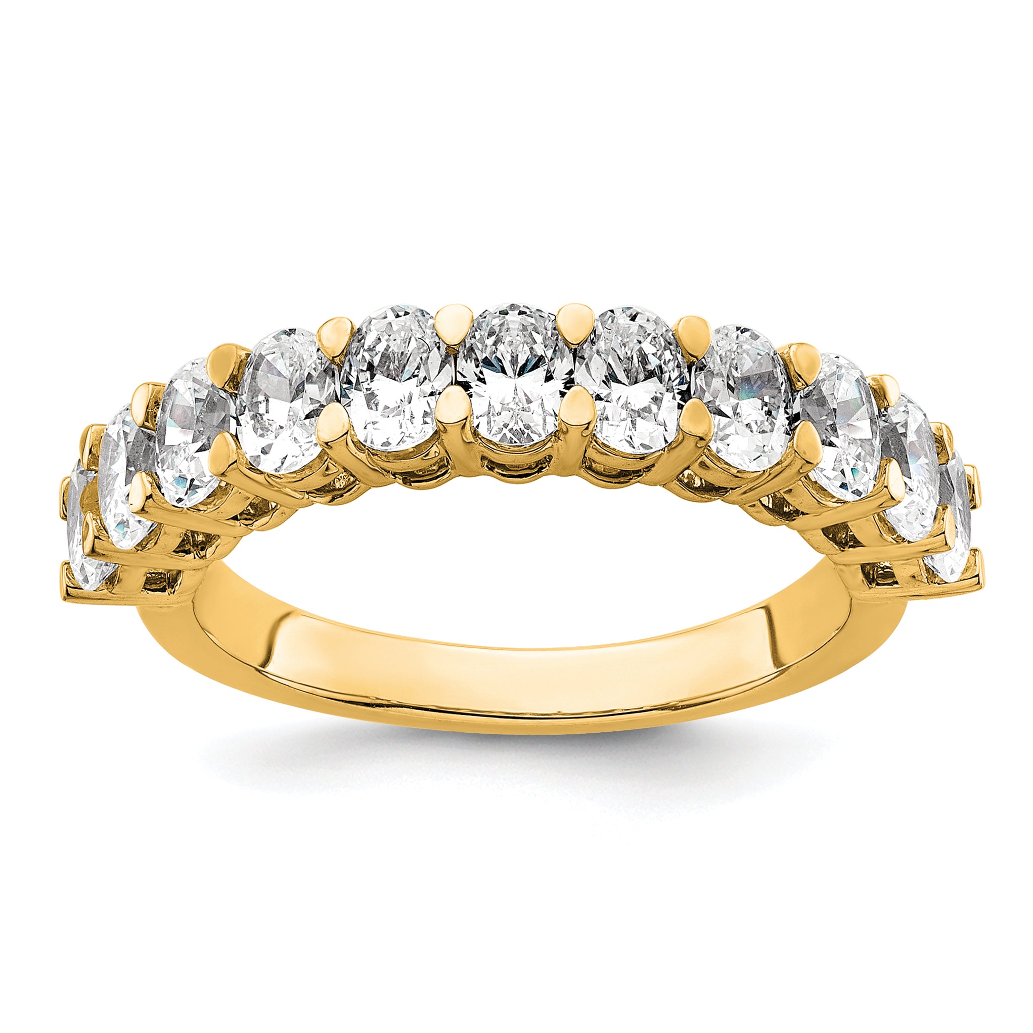 14k 1 1/2 carat Lab Grown Diamond VS+ F+ Complete Five Stone Band