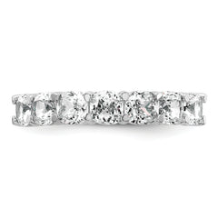 14k White Gold 2 1/2 carat Lab Grown Diamond VS+ F+ Cushion Complete Seven Stone Band