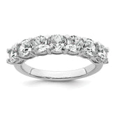 14k White Gold 2 1/2 carat Lab Grown Diamond VS+ F+ Cushion Complete Seven Stone Band