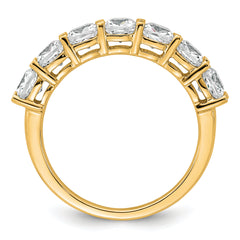 14k 2 1/2 carat Lab Grown Diamond VS+ F+ Cushion Complete Seven Stone Band