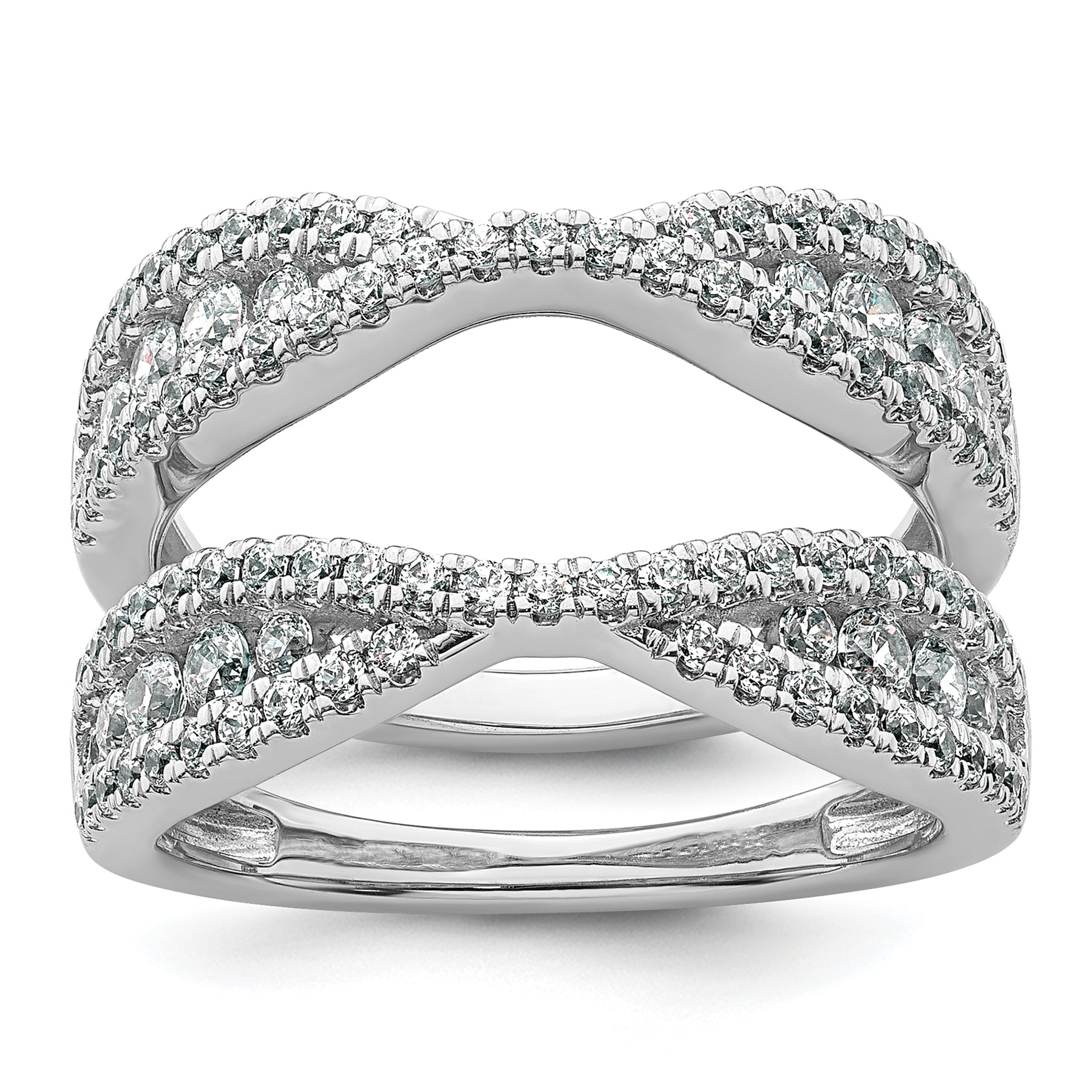 14k White Gold 1 1/6 carat Lab Grown Diamond VS+ F+ Complete Ring Guard