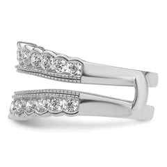 14k White Gold 1 1/5 carat Lab Grown Diamond VS+ F+ Complete Ring Guard