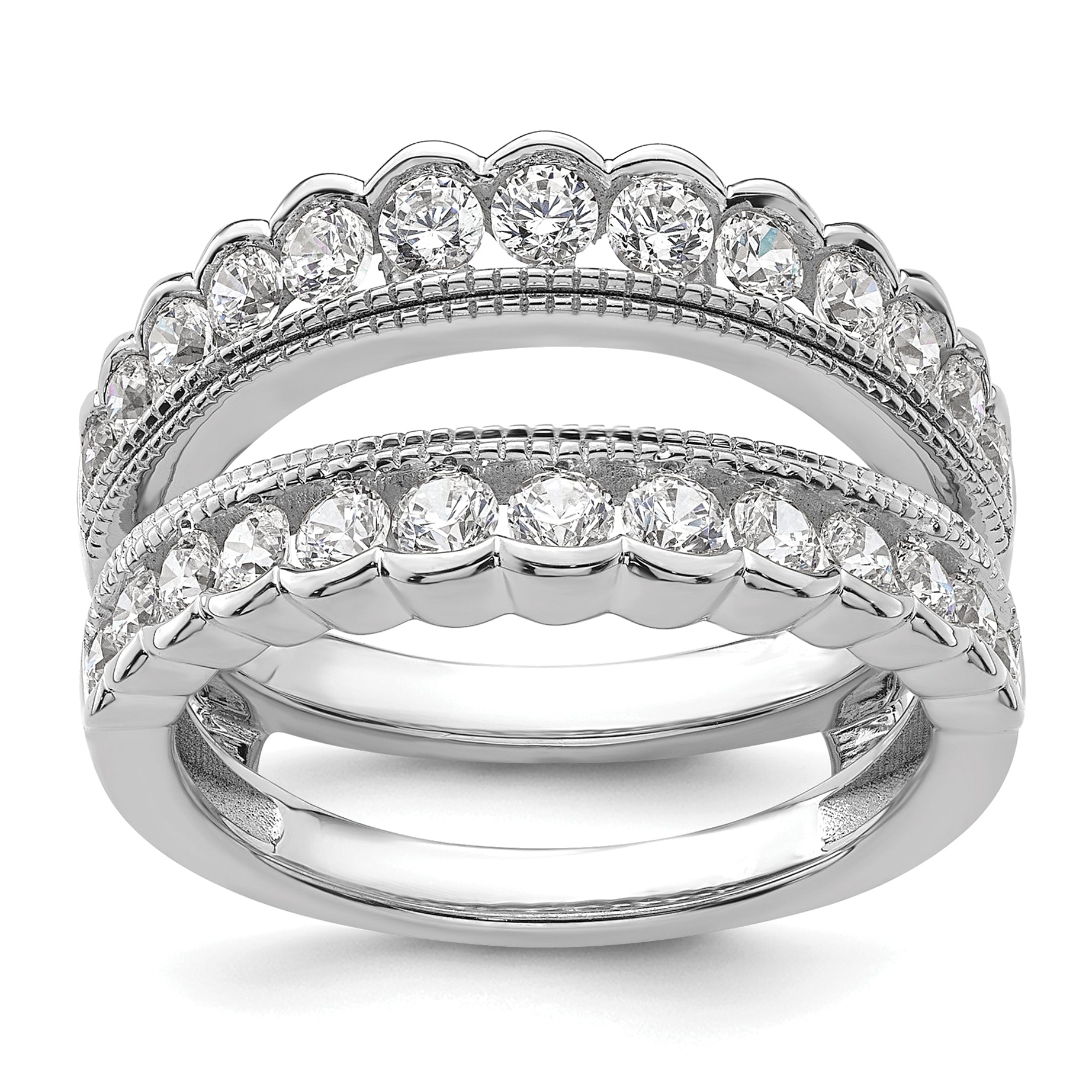 14k White Gold 1 1/5 carat Lab Grown Diamond VS+ F+ Complete Ring Guard