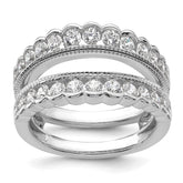 14k White Gold 1 1/5 carat Lab Grown Diamond VS+ F+ Complete Ring Guard