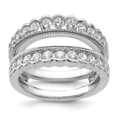 14k White Gold 1 1/5 carat Lab Grown Diamond VS+ F+ Complete Ring Guard