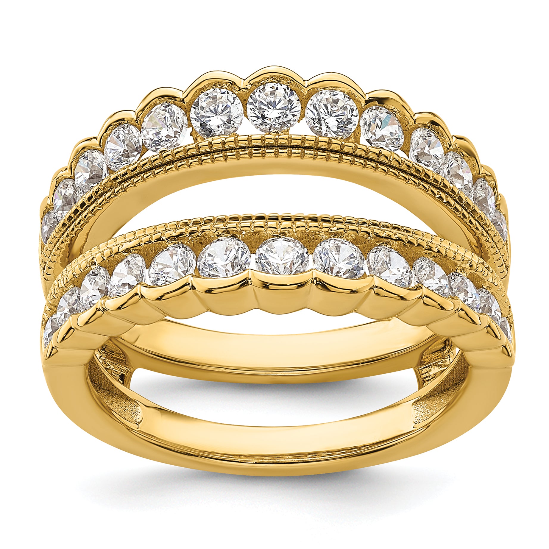 14k 1 1/5 carat Lab Grown Diamond VS+ F+ Complete Ring Guard