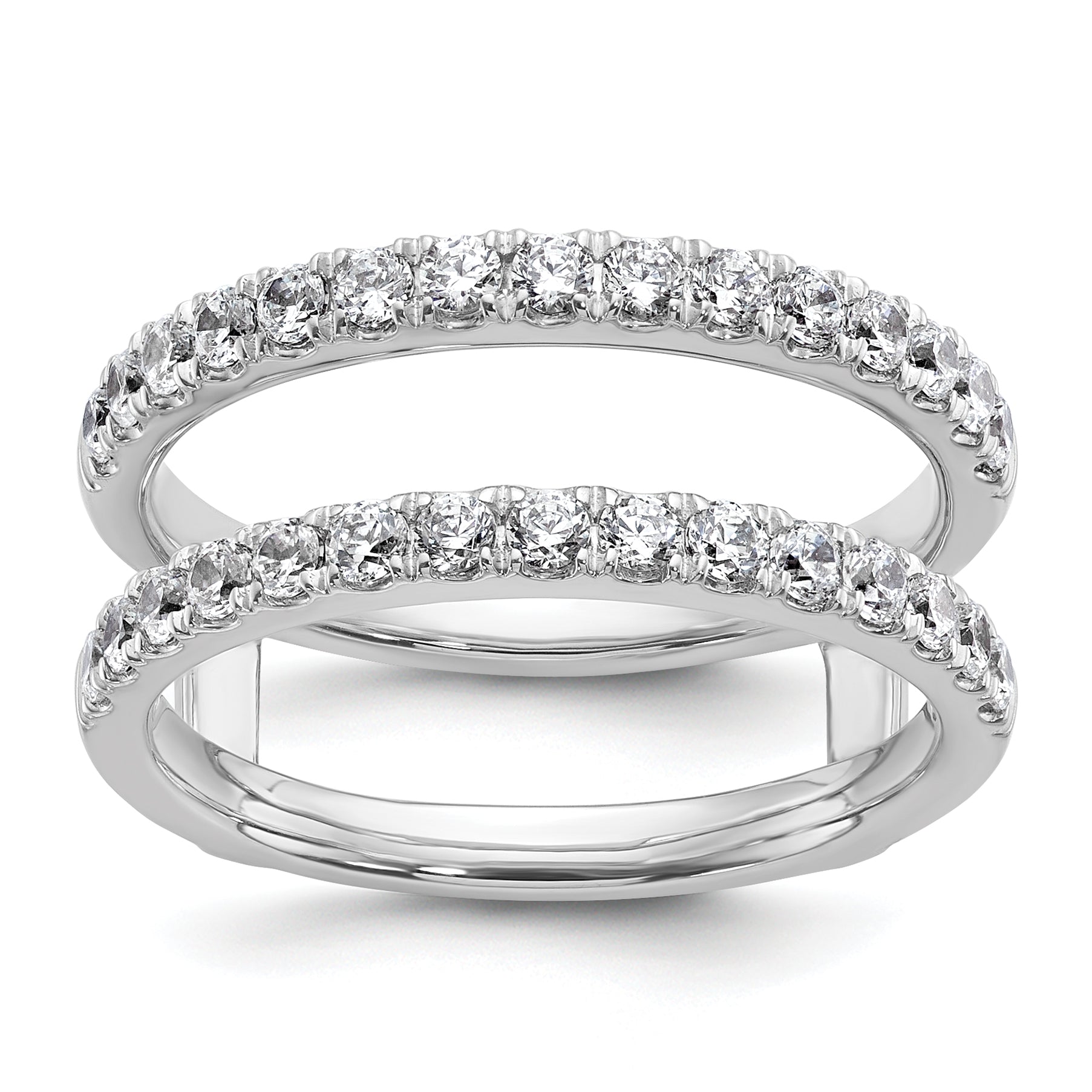 14k White Gold 3/4 carat Lab Grown Diamond VS+ F+ Complete Ring Guard