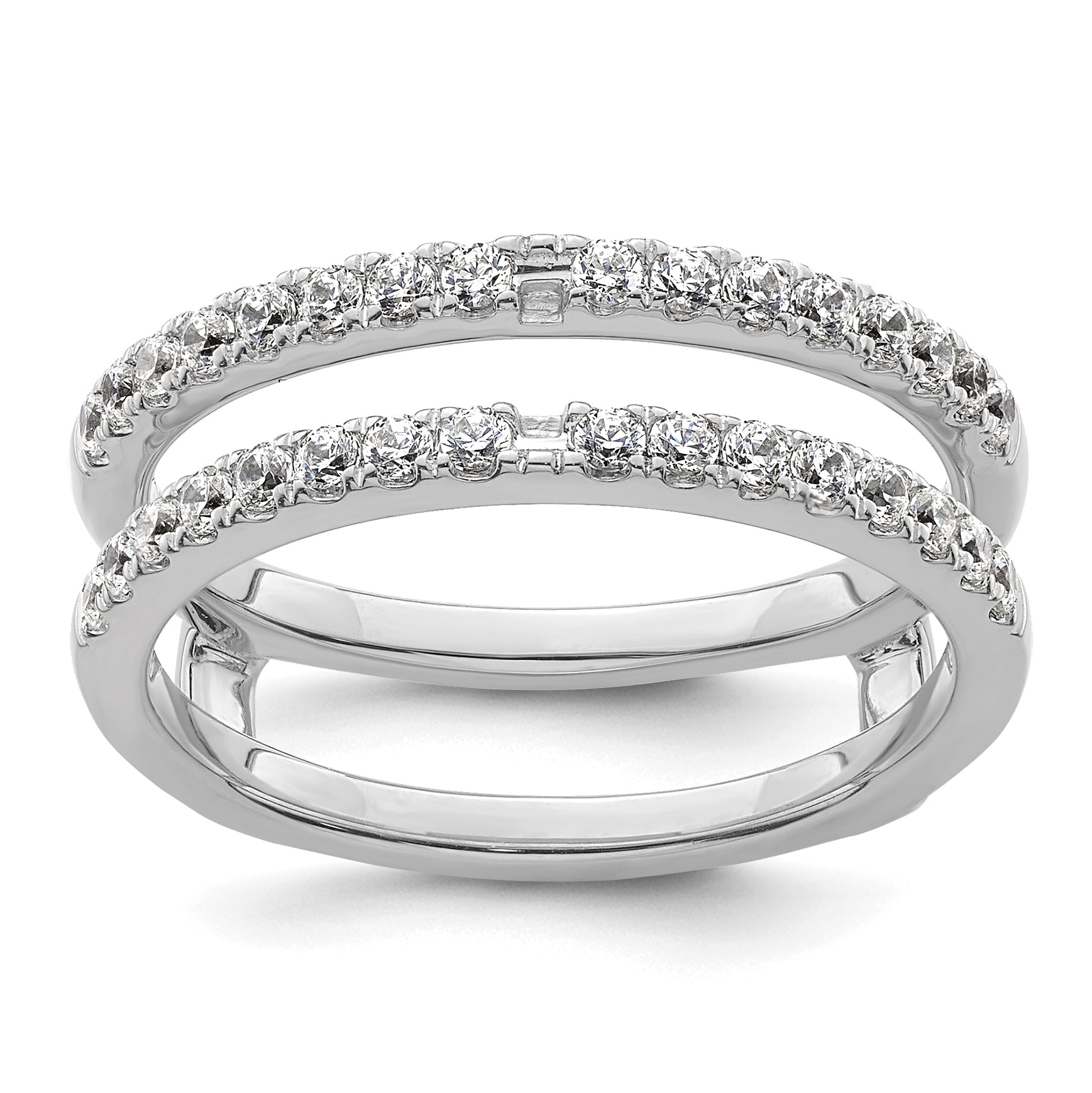 14k White Gold 1/2 carat Lab Grown Diamond VS+ F+ Complete Ring Guard