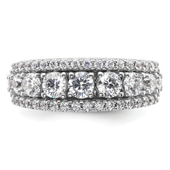 14k White Gold 1 5/8 carat Lab Grown Diamond VS+ F+ Complete Fashion Band