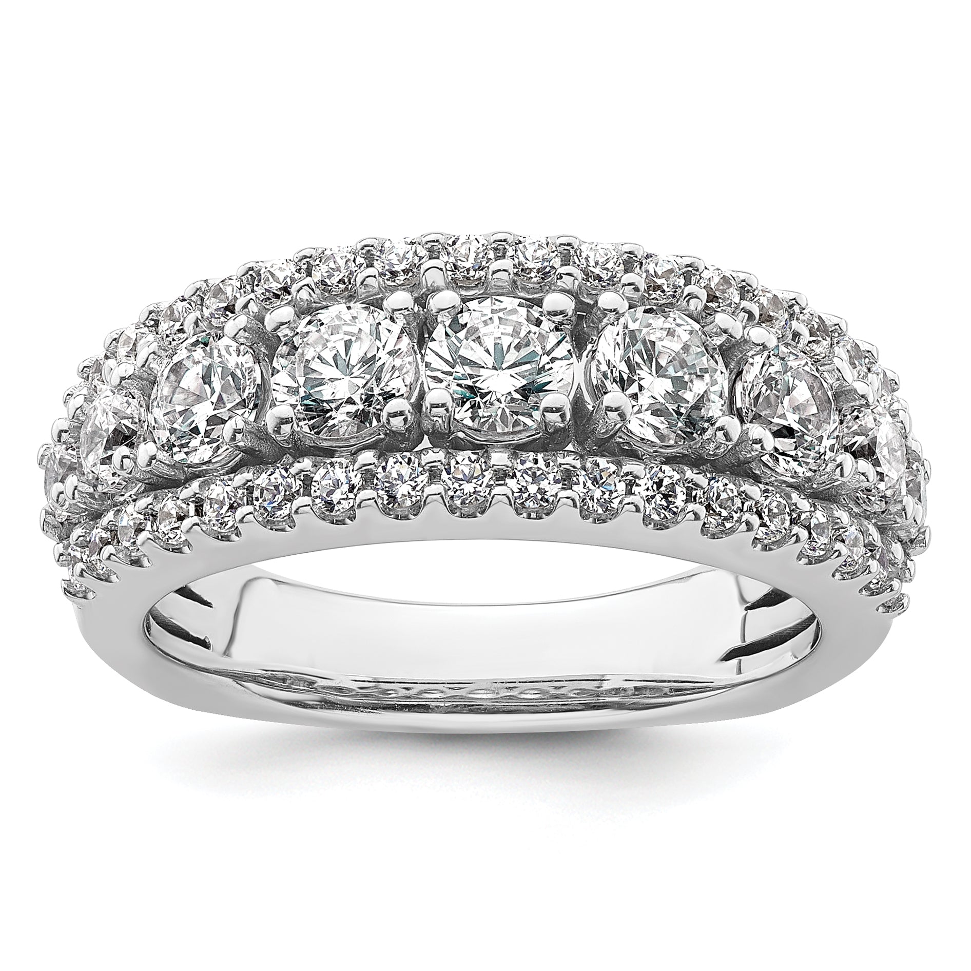 14k White Gold 1 5/8 carat Lab Grown Diamond VS+ F+ Complete Fashion Band