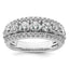 14k White Gold 1 5/8 carat Lab Grown Diamond VS+ F+ Complete Fashion Band