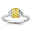 Cushion Lab-Grown Diamond Half Moon Engagement Ring in 14K Two-Tone Gold (1 1/2 ct. tw.), Size 7 - Sophia Jewelers
