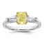 Radiant Lab-Grown Diamond Baguette Engagement Ring in 14K Two-Tone Gold (1 1/2 ct. tw.), Size 7 - Sophia Jewelers