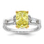 Cushion Lab-Grown Diamond Baguette Engagement Ring in 14K Two-Tone Gold (3 5/8 ct. tw.), Size 7 - Sophia Jewelers