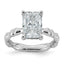 Emerald-Cut Lab-Grown Diamond Engagement Ring in 14K White Gold (3 1/5 ct. tw.), Size 7 - Sophia Jewelers