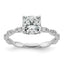Cushion Lab-Grown Diamond Engagement Ring in 14K White Gold (1 7/8 ct. tw.), Size 7 - Sophia Jewelers