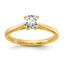 Lab-Grown Diamond Solitaire Engagement Ring in 14K Yellow Gold (1/2 ct., VS+ F+), Size 7 - Sophia Jewelers