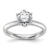 14k White Gold Six-Prong 1 carat center Round Solitaire Engagement Ring Mounting (No Stones Included)