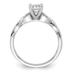 14k White Gold 1/2 carat Lab Grown Diamond VS/SI+ G+ Complete Round Solitaire Engagement Ring