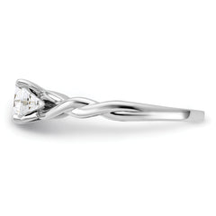 14k White Gold 1/2 carat Lab Grown Diamond VS/SI+ G+ Complete Round Solitaire Engagement Ring