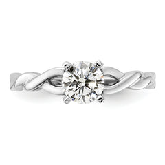 14k White Gold 1/2 carat Lab Grown Diamond VS/SI+ G+ Complete Round Solitaire Engagement Ring