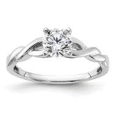 14k White Gold 1/2 carat Lab Grown Diamond VS/SI+ G+ Complete Round Solitaire Engagement Ring