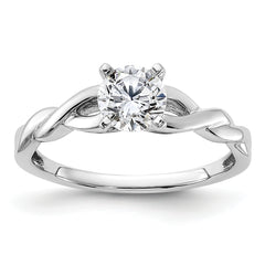 14k White Gold 1/2 carat Lab Grown Diamond VS/SI+ G+ Complete Round Solitaire Engagement Ring