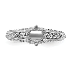 14k White Gold Round Solitaire 5/8 carat Center Vintage Engagement Ring Mounting (No Stones Included)