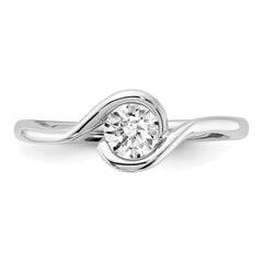14k White Gold 1/2 carat Lab Grown Diamond VS/SI+ G+ Complete Round Solitaire Engagement Ring