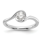 14k White Gold 1/2 carat Lab Grown Diamond VS/SI+ G+ Complete Round Solitaire Engagement Ring