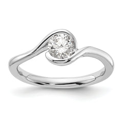 14k White Gold 1/2 carat Lab Grown Diamond VS/SI+ G+ Complete Round Solitaire Engagement Ring