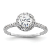 14k White Gold 1/4 carat Lab Grown Diamond VS/SI+ G+ 3/4 carat Center Semi Mount Halo Engagement Ring