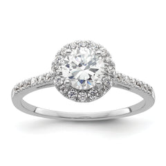 14k White Gold 1/4 carat Lab Grown Diamond VS/SI+ G+ 3/4 carat Center Semi Mount Halo Engagement Ring
