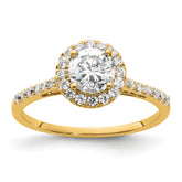 14k 1/4 carat Lab Grown Diamond VS/SI+ G+ 3/4 carat Center Semi Mount Halo Engagement Ring