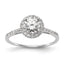 14k White Gold 1/4 carat Lab Grown Diamond VS/SI+ G+ 1 carat Center Semi Mount Halo Engagement Ring